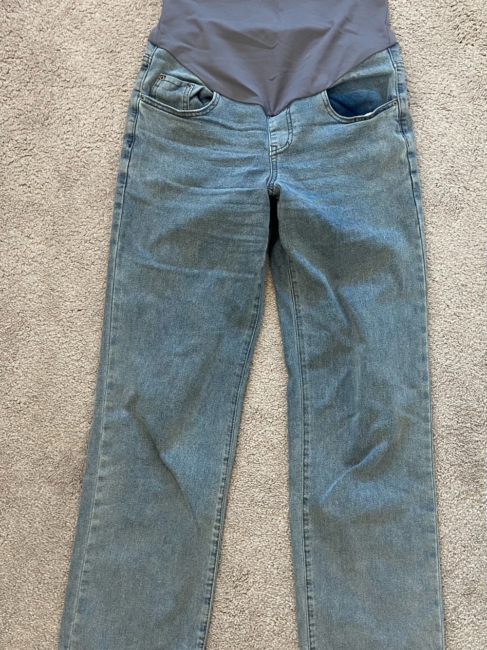 Women's Straight-Leg Maternity Jeans in Light Blue